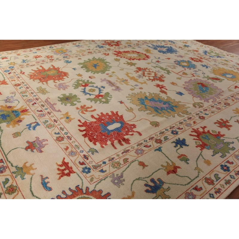 All-Over Floral Oushak Oriental Large Area Rug Handmade Wool Carpet - 11'10" x 14'9"