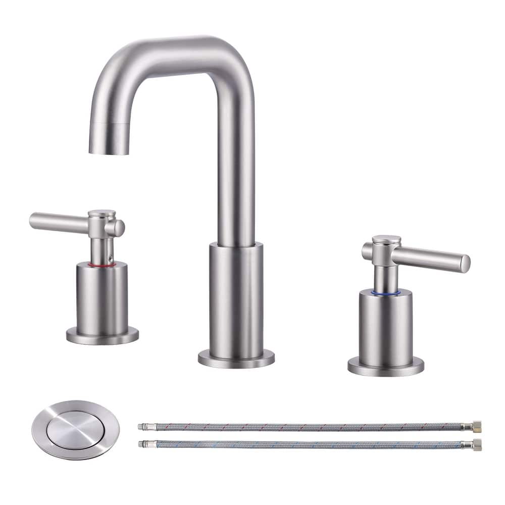 WOWOW 8 in. Widespread Double Handle Bathroom Faucet