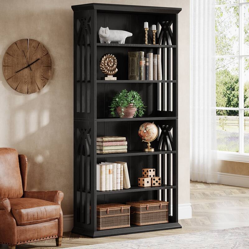 75-Inch Tall Bookshelf Bookcase, 6-tier Bookshelves Display Shelf for Living Room, Home Office, Bedroom - 1 PC