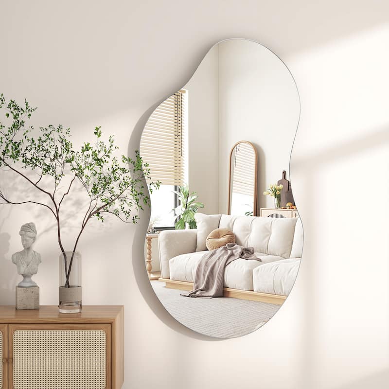 Asymmetrical Wavy Antique Accent Wall Mirror