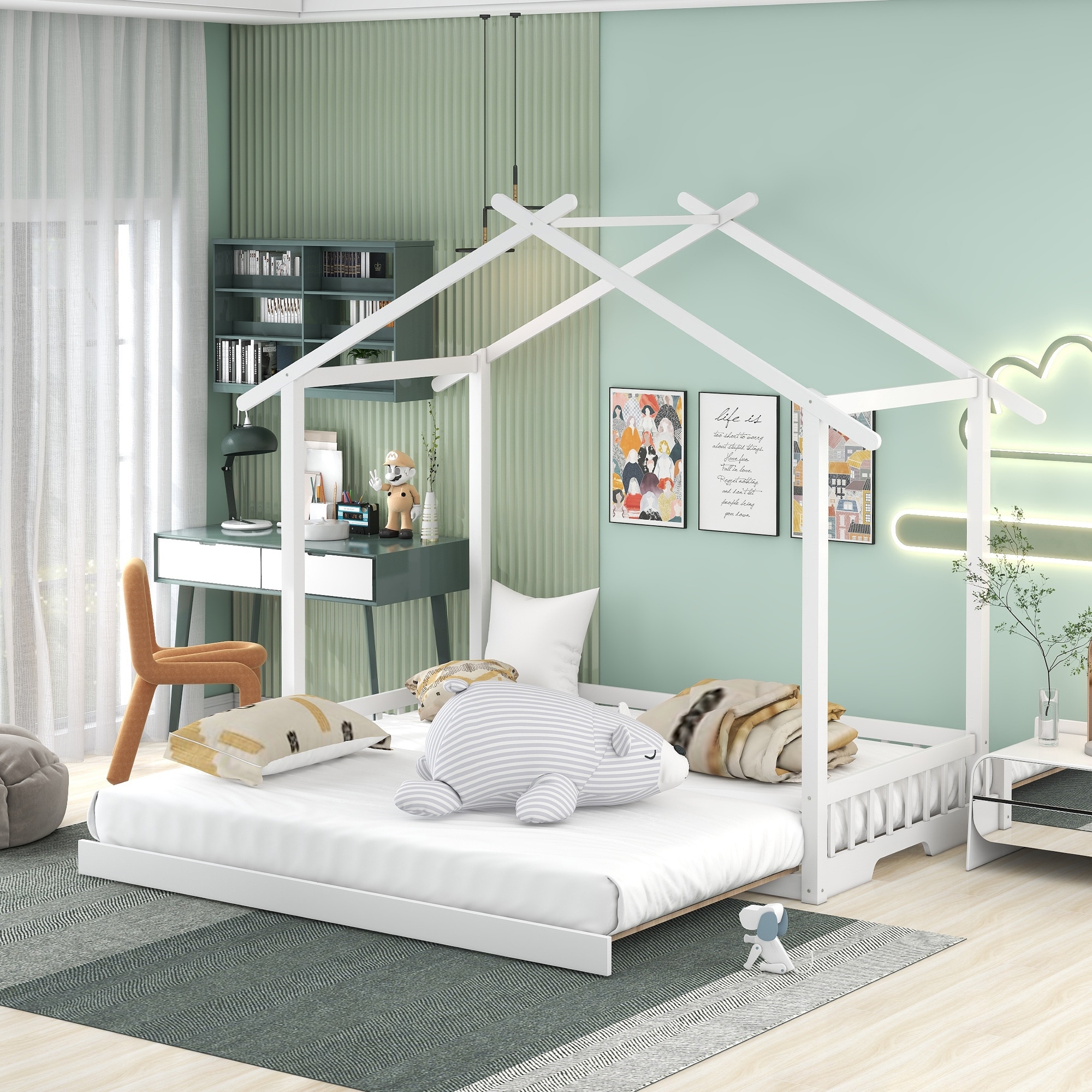 https://ak1.ostkcdn.com/images/products/is/images/direct/6153dc98c098908fbc9282cf68288c1cede5be4d/Twin-to-King-Extending-House-Bed%2C-Wooden-Daybed-with-Trundle-for-Kids-Teens-Boys-Girls%2C-No-Box-Spring-Needed%2C-White.jpg
