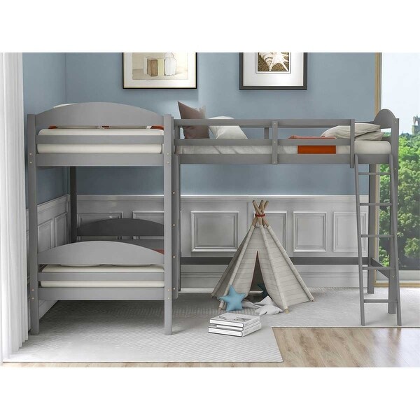 l shaped 3 bunk beds