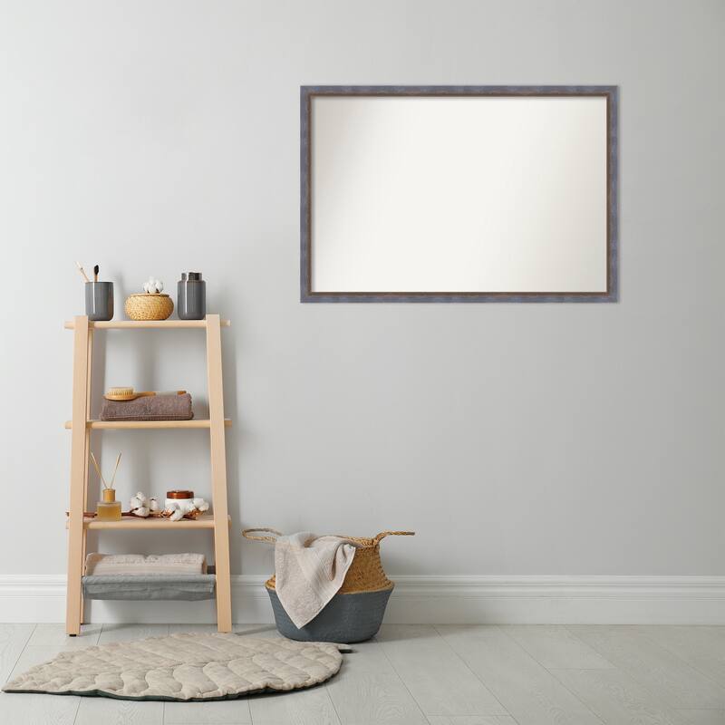 Two Tone Non-Beveled Wood Framed Bathroom Vanity Wall Mirror