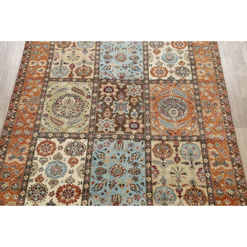 Vegetable Dye Garden Design Heriz Serapi Oriental Area Rug Handmade - 7'11" x 9'8"