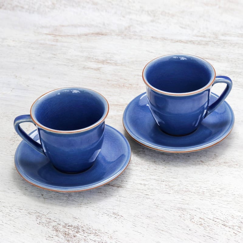 Handmade Sublime Simplicity Ceramic cup and saucer set (Thailand)