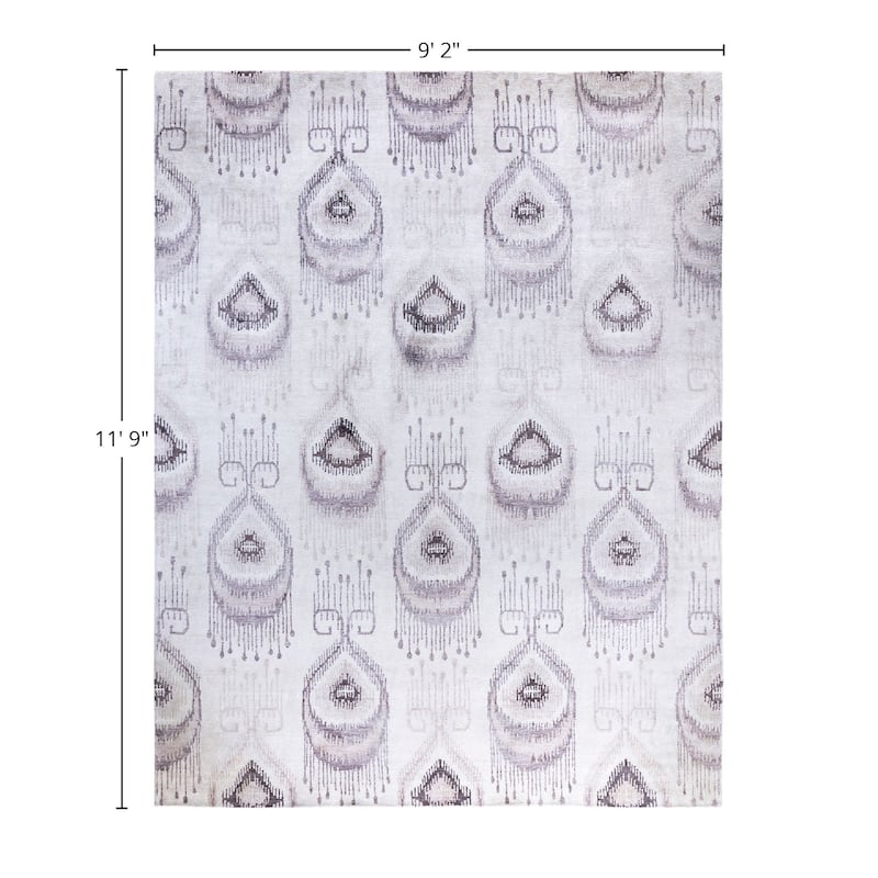 Modern One-of-a-Kind Hand-Knotted Area Rug, Gray - 9' 2" x 11' 9"