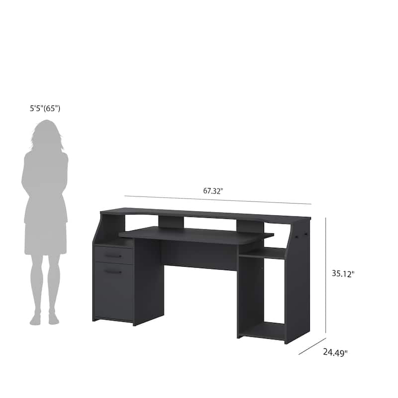 Porch & Den Gaming Desk, Matte Grey