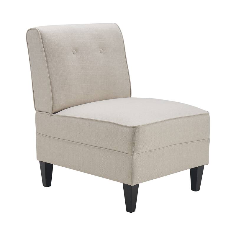 Serta Copenhagen Tufted Armless Accent Chair with Cushioned Seat and Padded Back, Slipper Chair, Compact Profile, Sleek Lines
