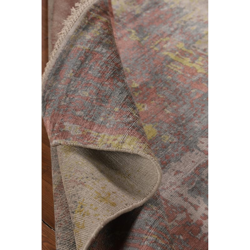 Contemporary Colorful Abstract Area Rug Handmade Wool Carpet - 4'10"x 7'4"