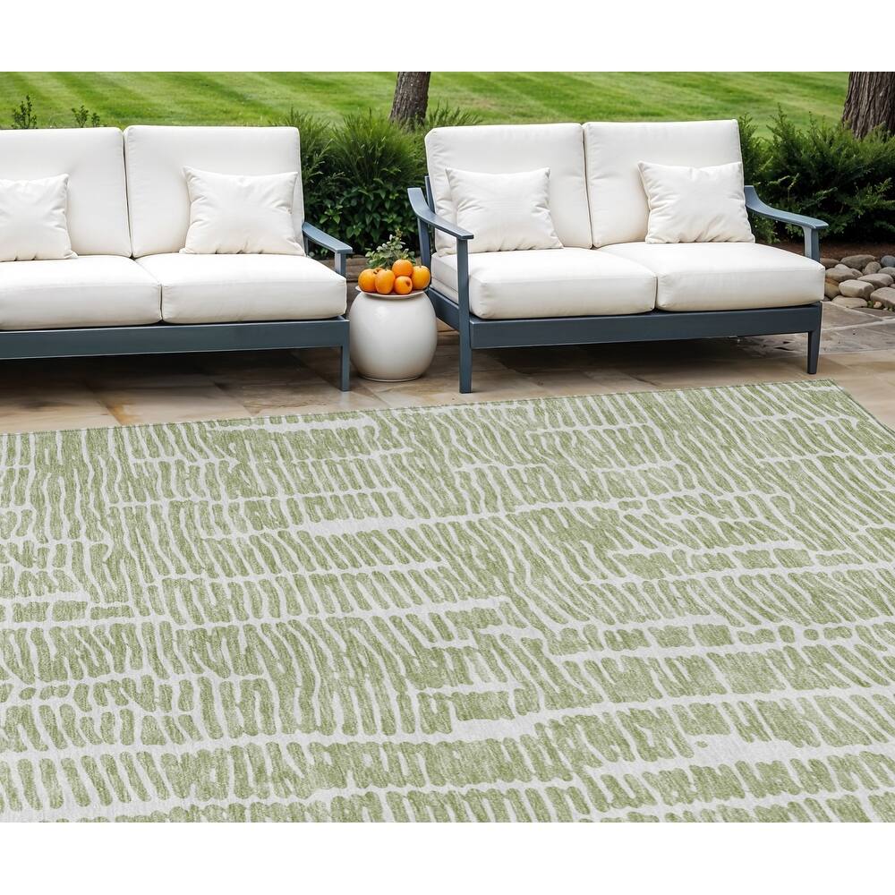 HomeRoots Abstract Transitional Rectangle Outdoor Rug