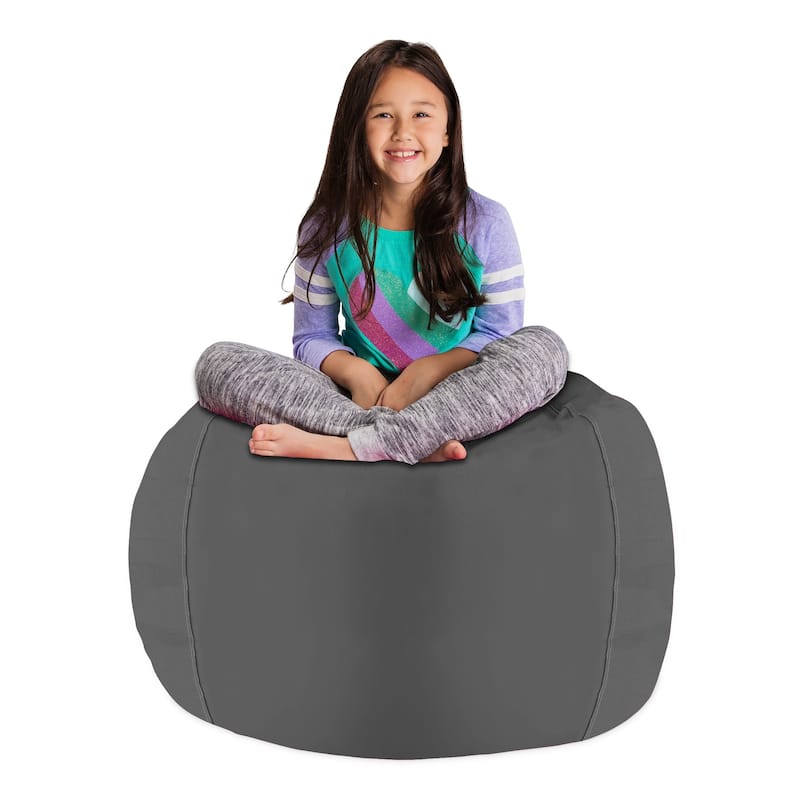 Kids' Stuffed Animal Storage Bean Bag Chair Cover or Toy Organizer