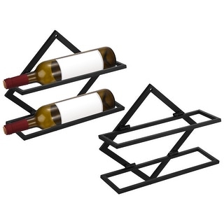 Wall Mounted Wine Rack 2 Set Metal Wine Bottle Holder for Home Kitchen ...
