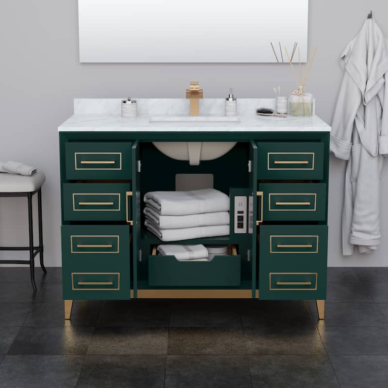 Marlena 48-Inch Single Vanity Set, Carrara Marble Top