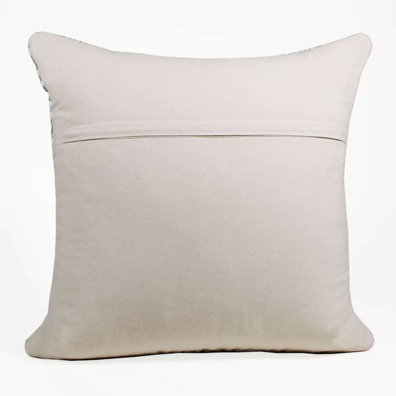 20" Green and White Striped Square Throw Pillow