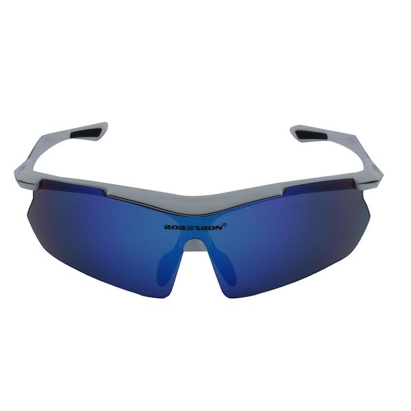 ROBESBON Authorized Unisex Riding Polarized Goggles Lens Cycling Glasses White