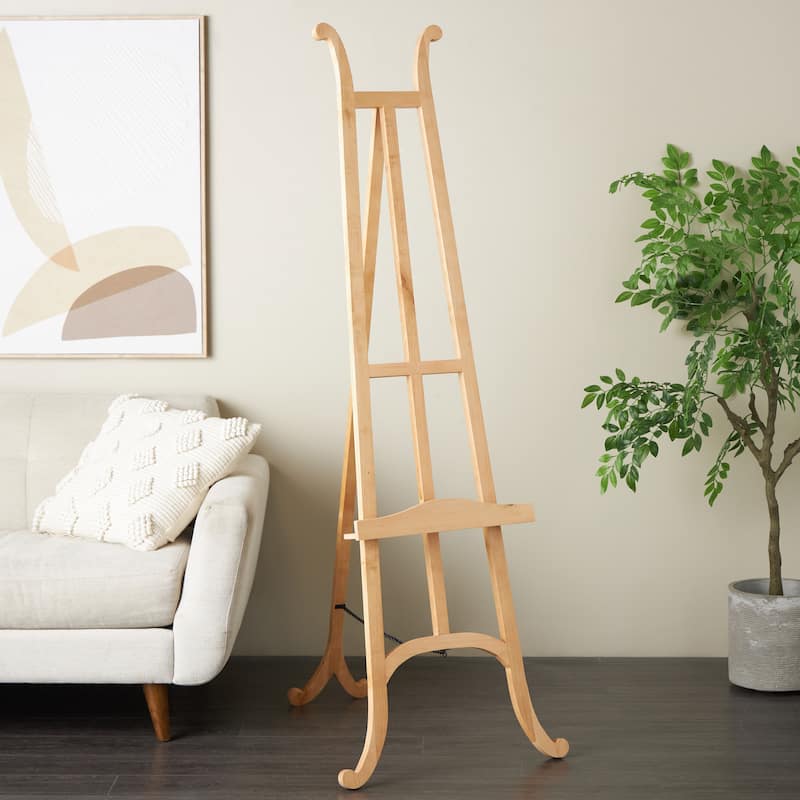 Wood Handmade Tall Easel with Chain Support - Light Brown - Roche River Decor
