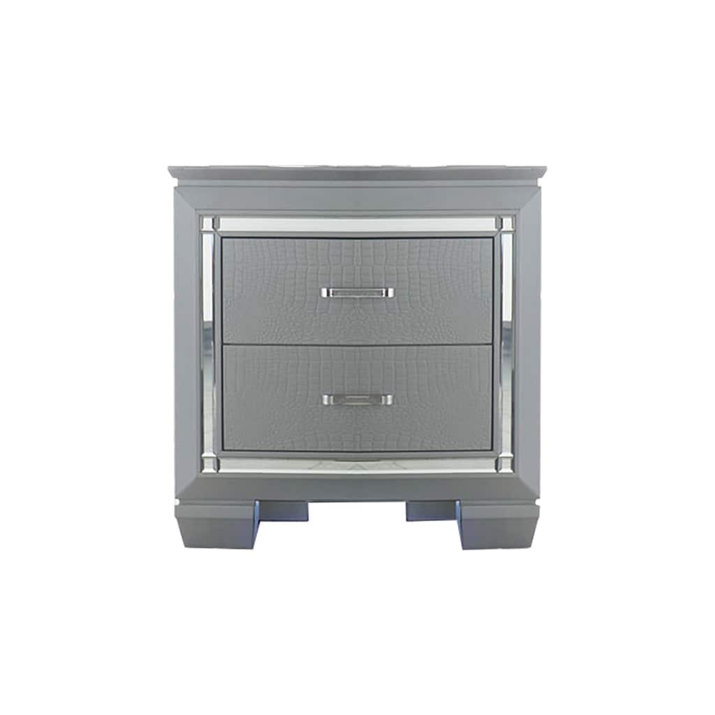 Gray 2 Drawer 17 in. W Nightstand with Sturdy Hardware and Ample Storage