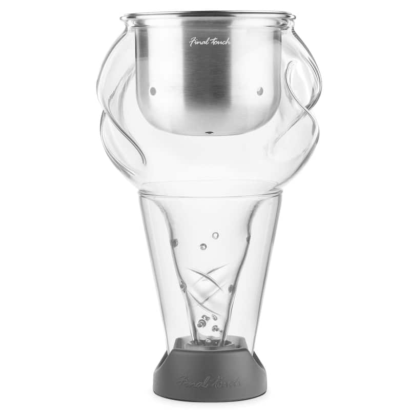 Final Touch Conundrum Stainless Steel Aerator For Wine Decanters - 4.3 x 6.9 in