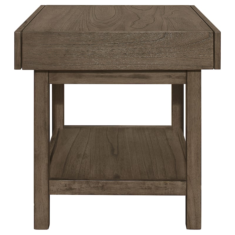 Owen 1-drawer Rectangular Side End Table Wheat Brown