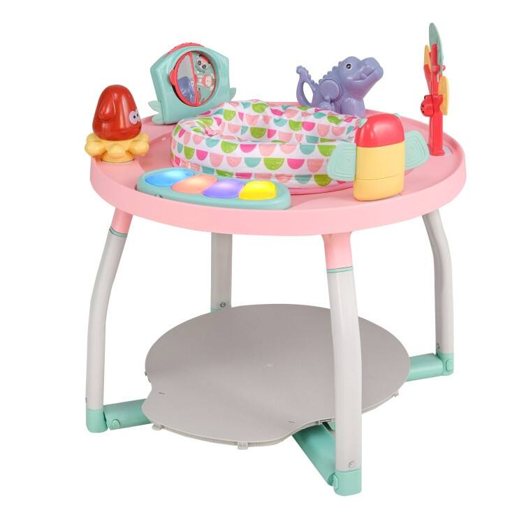5-in-1 Baby Activity Center with Adjustable Height, Interactive Toys, Detachable Bounce Platform, and Study Desk for Kids