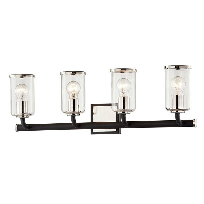 Aeon Carbide Black and Polished Nickel Vanity with Clear Glass