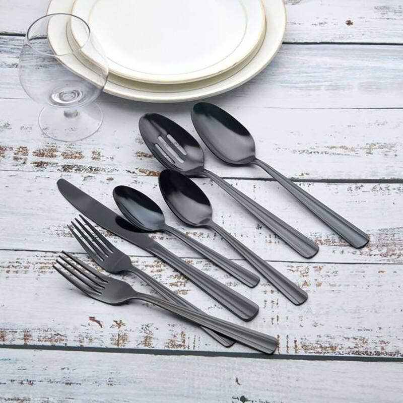 Ornative ALICJA Stainless Steel 42 Pieces Flatware Set with Buffet - 10.71" H x 14.37" W x 1.77" D