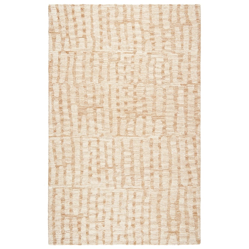 Terra by Obeetee Shadows Static Wheat Rug - Natural/Criss Cross - 2' x 3'