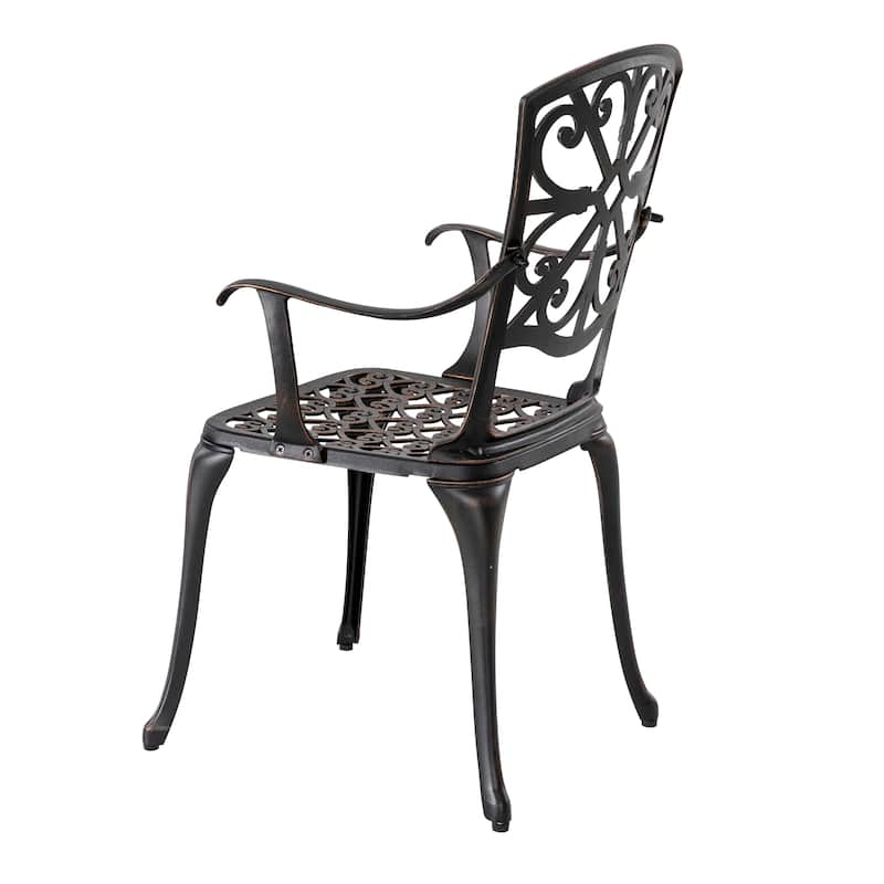 Outdoor 3-Piece Cast Aluminum Patio Set with 1.77" Umbrella Hole