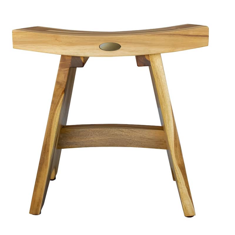 HomeRoots 18" Natural Teak Rectangular Shower Bench