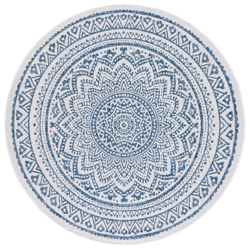 SAFAVIEH Courtyard Fran Mandala Indoor/ Outdoor Waterproof Patio Backyard Rug