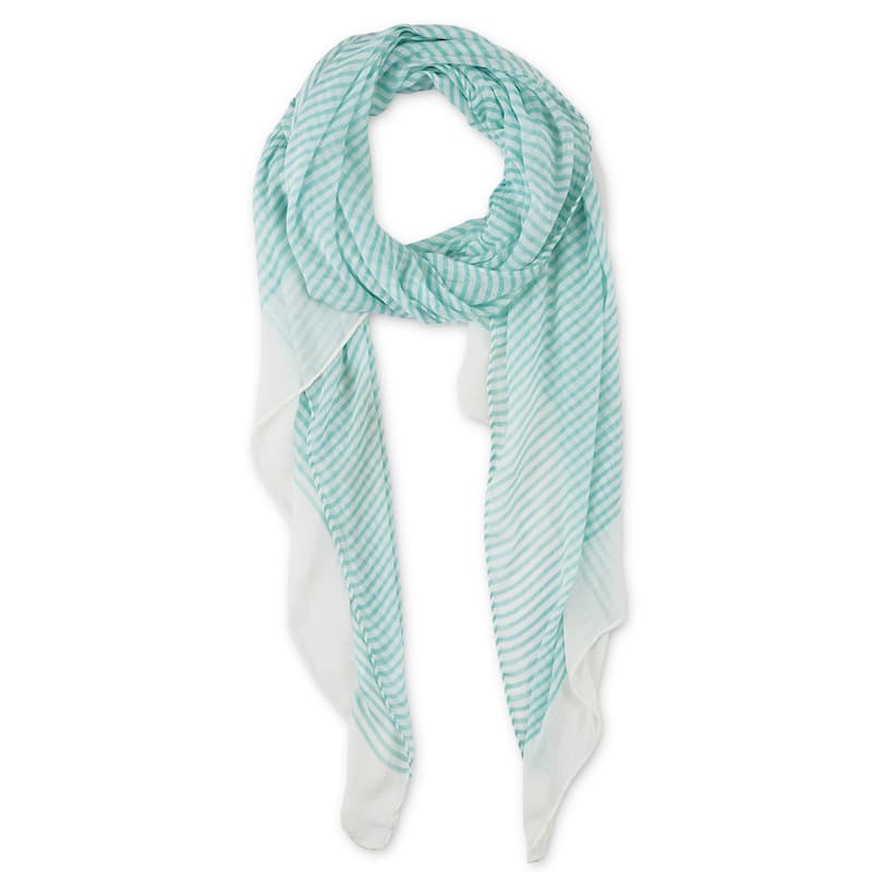 Tiny Stripe Insect Shield Scarf - Turquoise - Turquoise