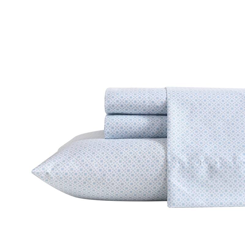 Nautica Printed Cooling Bed Sheet Sets - Annie Geo Blue - Twin XL
