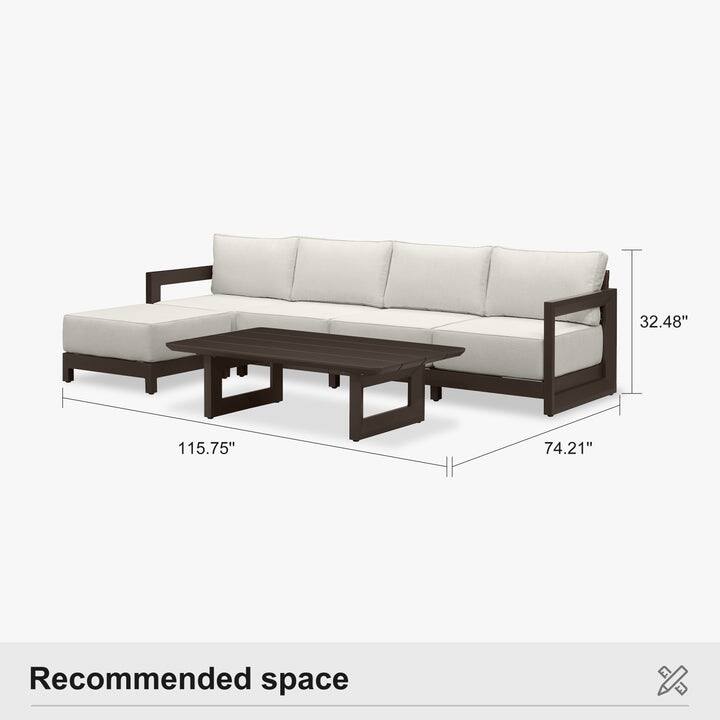 PURPLE LEAF Caesar white Sofas Sectionals 4-18 Piece with 9.6" Thick Cushion for Yard Porch Deck Outdoor Patio Conversation Sets
