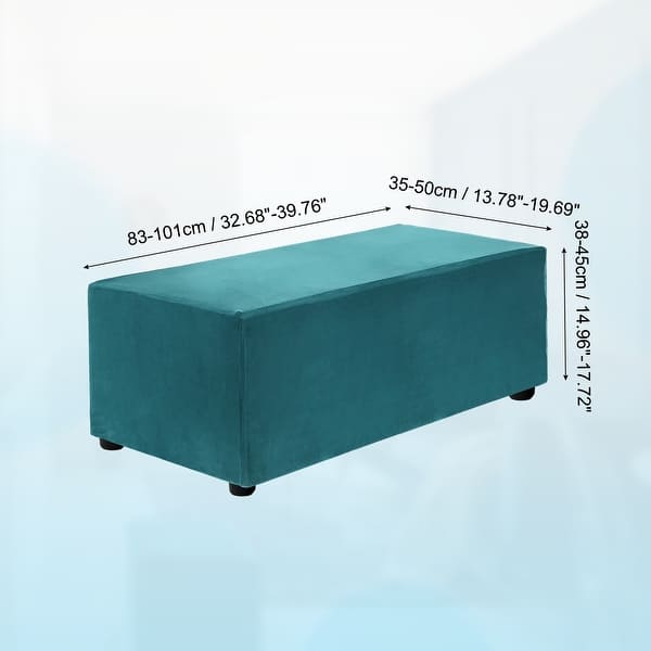 dimension image slide 5 of 52, Stretch Foot Stool Cover Rectangular Square Foot Stool Slipcover
