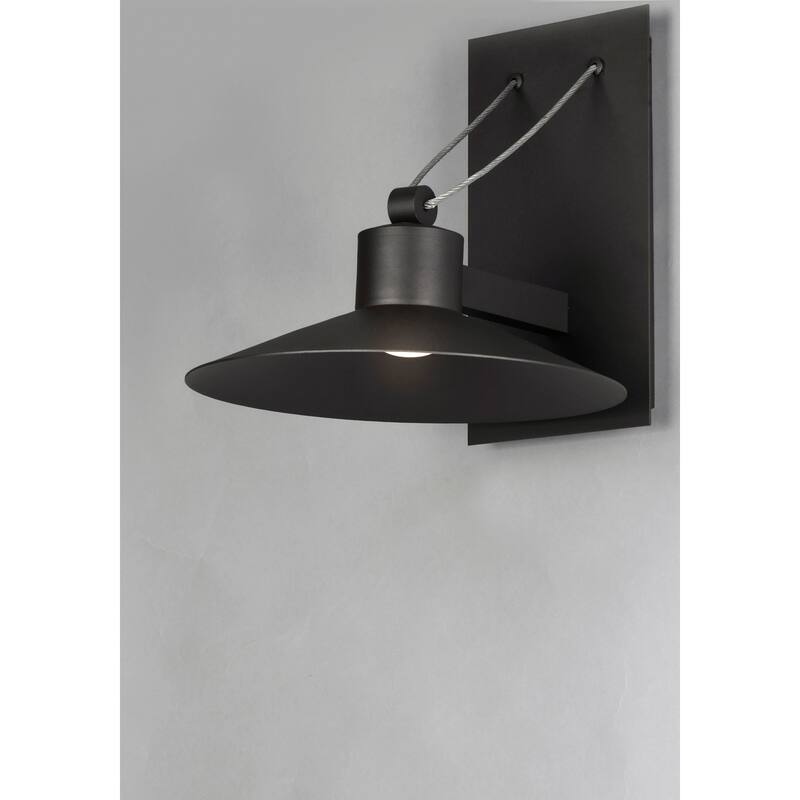 Maxim Civic 8" LED Wall Sconce with Steel Cable and Metal Cone Shade