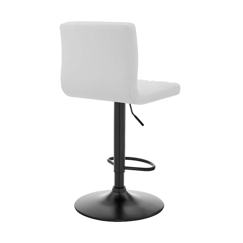 24" Modern Swivel Bar Stool with Adjustable Height and PU Leather Seat Iron Base Low Back Design - 43”H x 21”W x 20”D