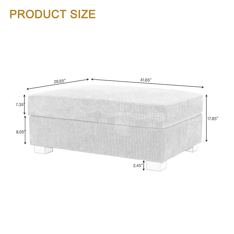 Modern Oversized striped Corduroy Ottoman