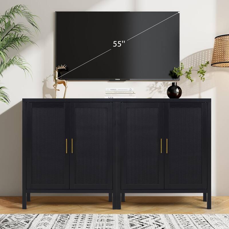 29in.W Wooden 2-Door Sideboard Buffet Cabinet With Storage