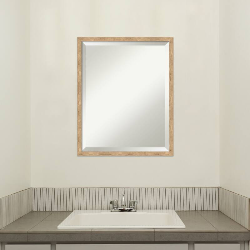 Imprint Beveled Wood Framed Bathroom Vanity Wall Mirror