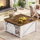 preview thumbnail 33 of 51, Coffee Table Lift Top Square Center Table Barn Door Adjustable Shelves