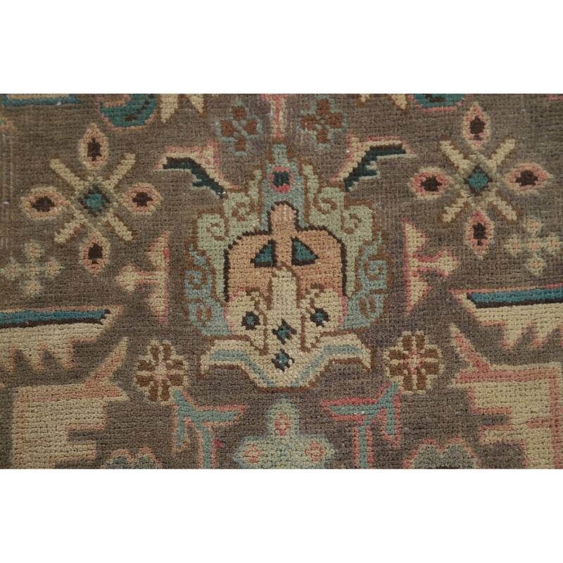 Geometric Tabriz Persian Vintage Accent Rug Hand-Knotted Wool Carpet - 2'7" x 4'10"