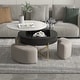 preview thumbnail 10 of 17, 31.5'' Modern Round Lift-Top Coffee Table Set with Storage & 3 Ottomans