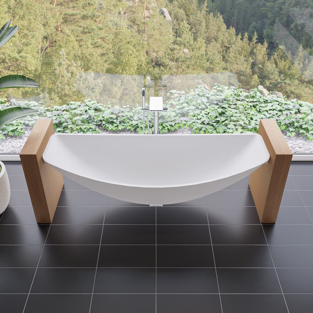 ALFI brand HammockTub1-WM 79" Acrylic Wall Mounted Hammock Tub