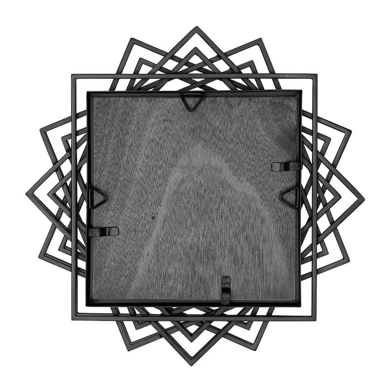 Lexicon 16 Inch Black Square Wall Mirror - N/A