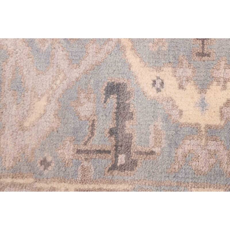 ECARPETGALLERY Hand-knotted Royal Oushak Light Denim Blue Wool Rug - 2'6 x 7'11