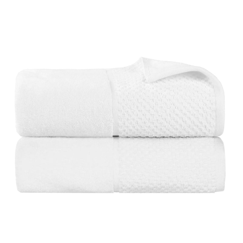 Superior Lodie Cotton Jacquard Solid and Two-Toned Bath Sheet Set of 2