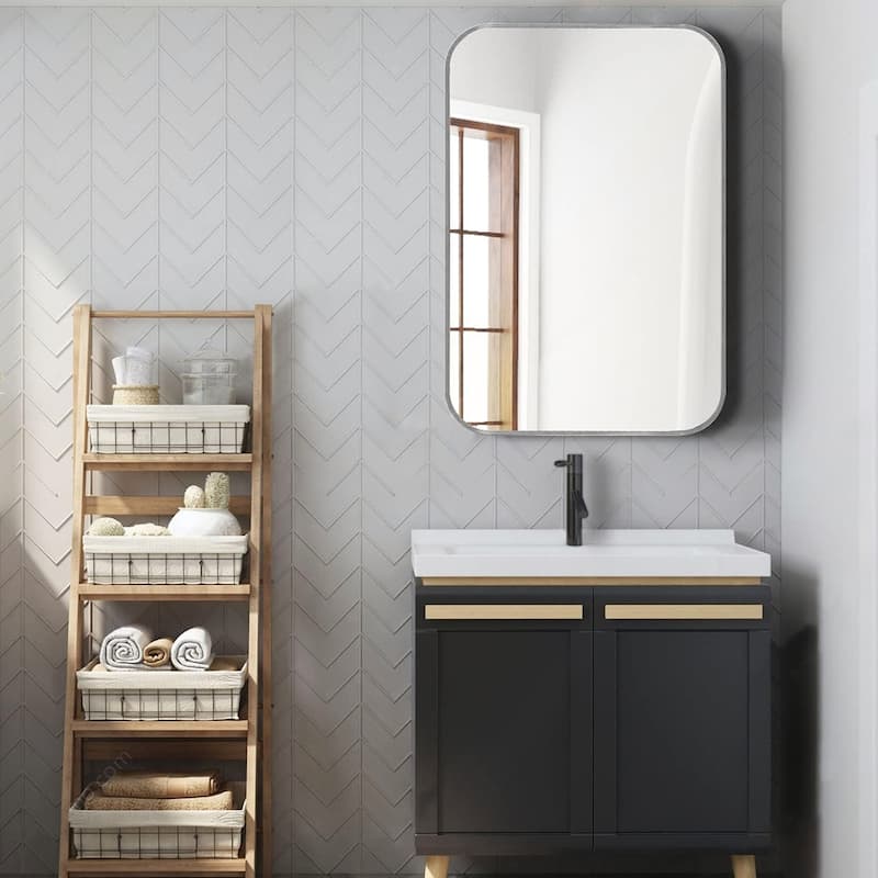 24x36 Inch Metal Framed Rectangular Bathrrom Mirror