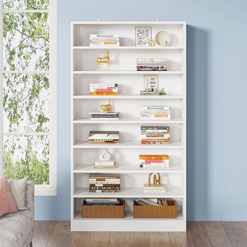 Large Bookcase, Open Display Shelf, Storage Cabinet Organizer Bookshelf for Living Room, Home Office, Library, Bedroom