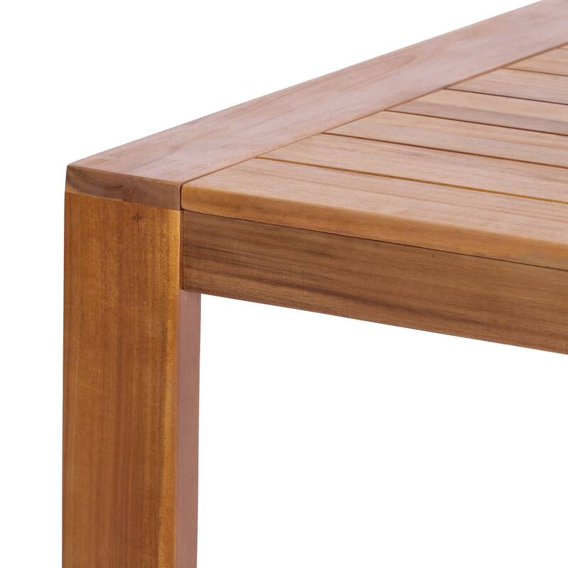 Christopher Knight Home - Teak Wooden Outdoor Dining Table with Slatted Water-Draining Top