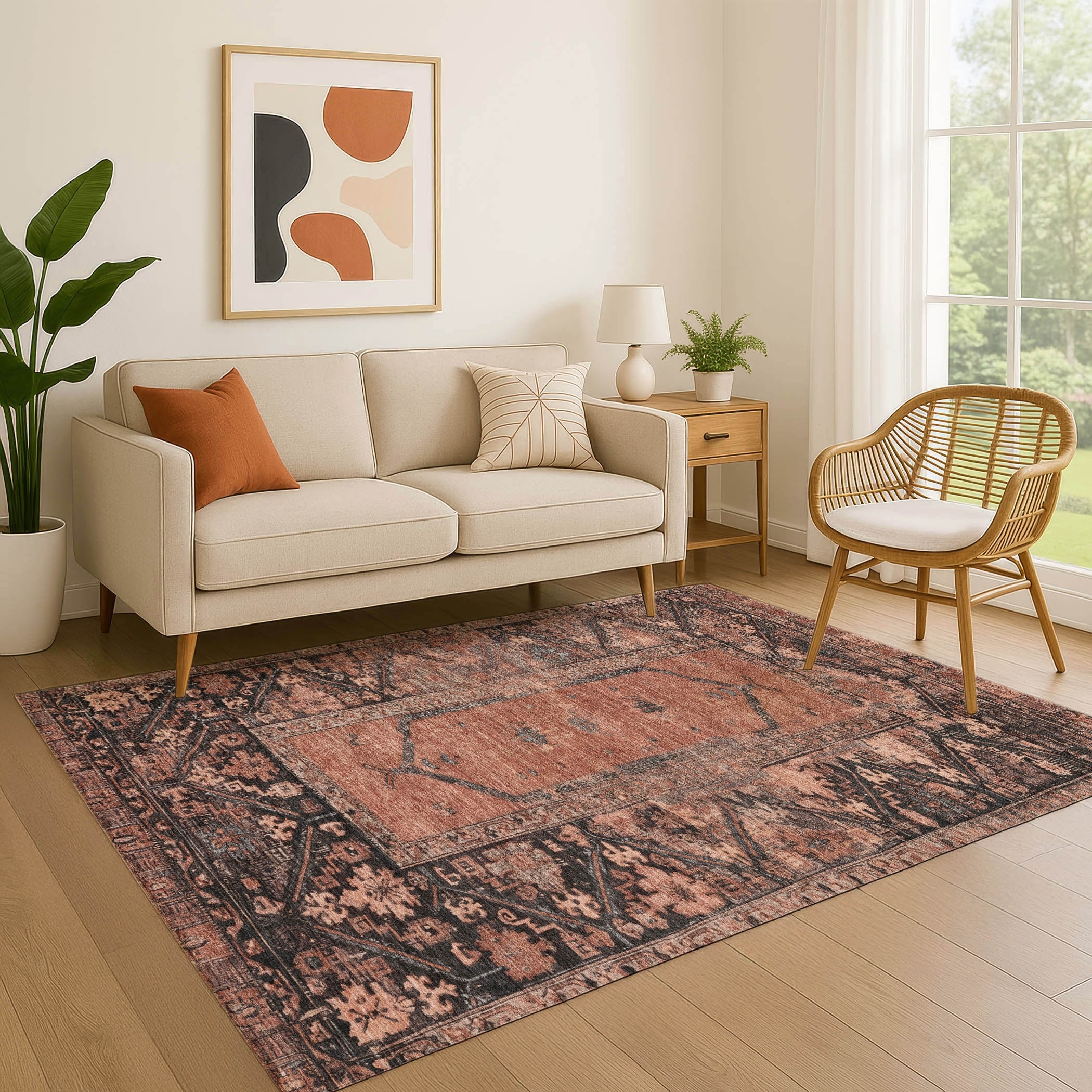 Premium Washable Super Soft Traditional Global Mayfield Rug